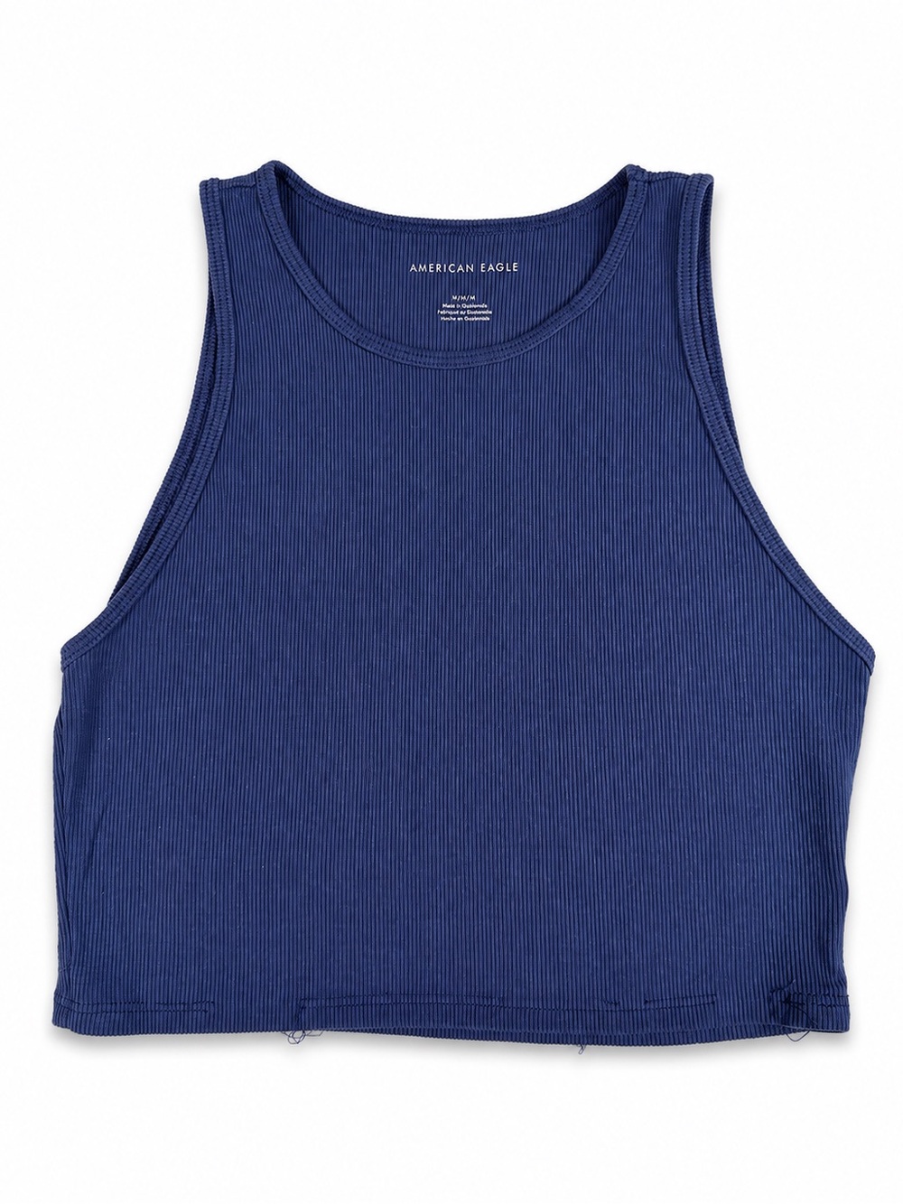 American Eagle Outfitters Navy Ribbed Crop Tank Top